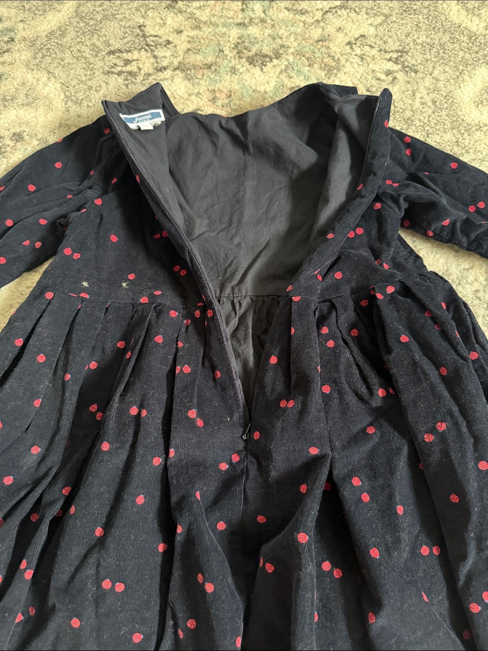 Girls Jacadi Ladybug Corduroy Dress - Picture 7 of 8